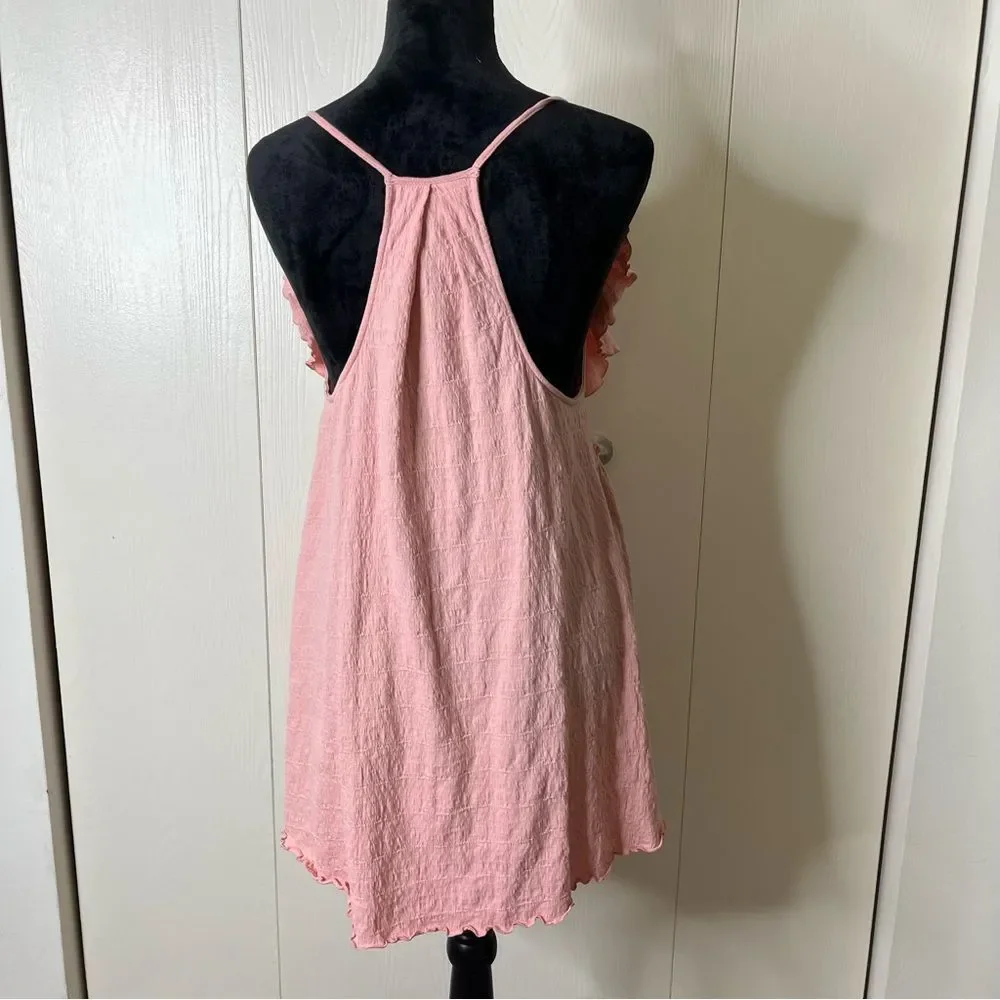 Free‎ People FP Beach Erika mini dress pink sleeveless Racerback size small